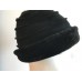 NWT Viktoria Stass Black Shearling Hat with Folded Brim Size 8 Was $190 Now $76  eb-03835537